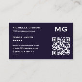 Barbershop Retro Barber Pool Rood Wit Blauw Glow Visitekaartje (Achterkant)