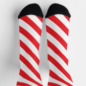 Barbershop Rood en Wit Diagonale Streep Sokken (Top)