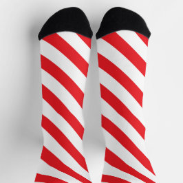 Barbershop Rood en Wit Diagonale Streep Sokken
