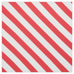 Barbershop Rood en Wit Diagonale Streep Stof