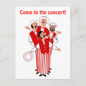 Barbershop Rood Kwartet Persoonlijke Uitnodiging (Voorkant)