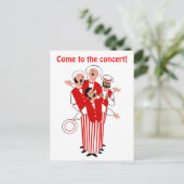 Barbershop Rood Kwartet Persoonlijke Uitnodiging (Staand voorkant)