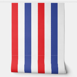Barbershop Rood, Wit en Blauw Verticale Streep Behang