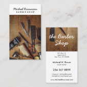 BarberShop Rustic Wood hipster Visitekaartje (Voorkant / Achterkant)