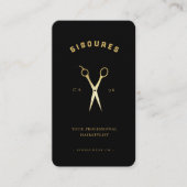 Barbershop Schaar Zwart-wit Goud Barber Visitekaartje (Voorkant)