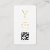 Barbershop Schaar Zwart-wit Goud Barber Visitekaartje (Achterkant)