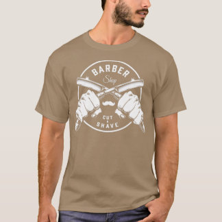 Barbershop-scheerapparaten en haardoorsnede-retro T-shirt