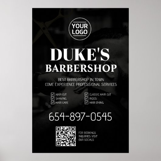 Barbershop Services Aangepast Poster (Voorkant)