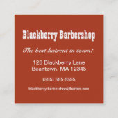 Barbershop Sign Square Personaliseren Vierkante Visitekaartje (Achterkant)