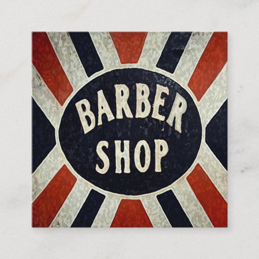Barbershop Sign Square Personaliseren Vierkante Visitekaartje (Voorkant)