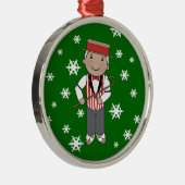 Barbershop Singer Kerstmuziek Metalen Ornament (Rechts)