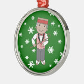 Barbershop Singer Kerstmuziek Metalen Ornament (Links)