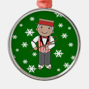 Barbershop Singer Kerstmuziek Metalen Ornament