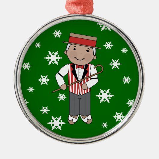 Barbershop Singer Kerstmuziek Metalen Ornament (Voorkant)