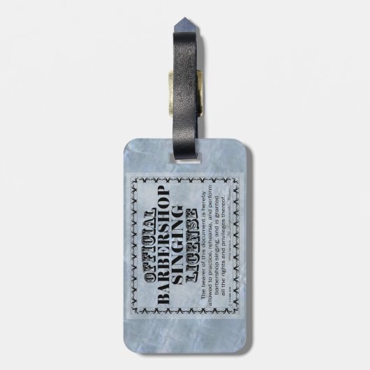 Barbershop Singing License Bagagelabel (Achterkant verticaal)
