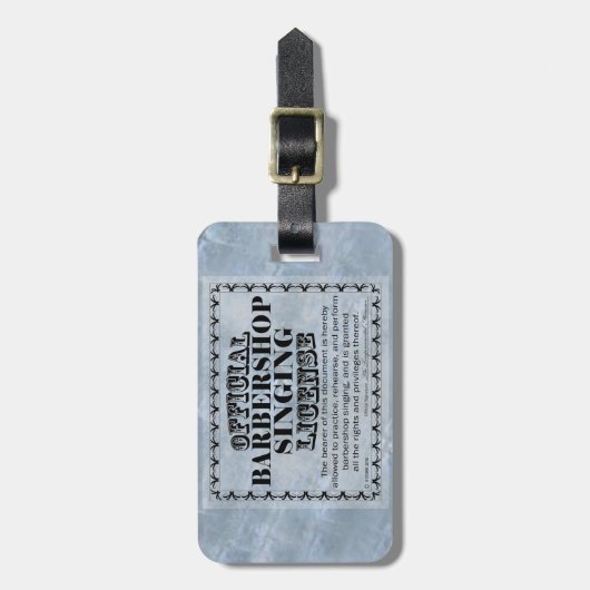 Barbershop Singing License Bagagelabel (Voorkant verticaal)