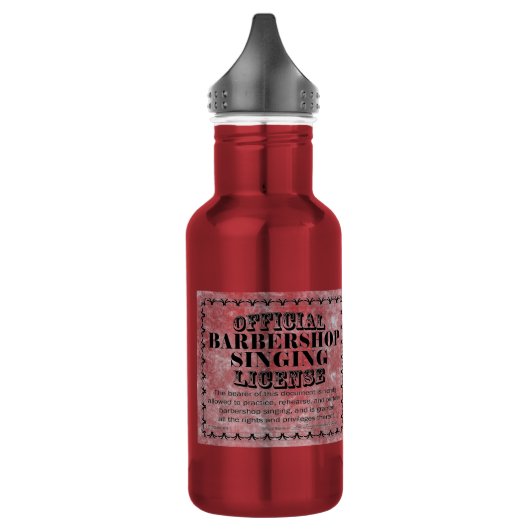 Barbershop Singing License Waterfles (Links)