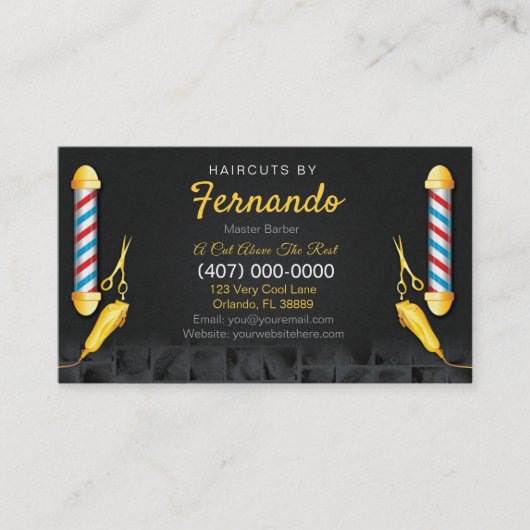 Barbershop-Sjabloon (Barberpool en clippers) Visitekaartje (Voorkant)
