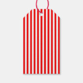 Barbershop Stijl Rood en Wit Striped Cadeaulabel (Voorkant)
