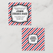  barbershop strepen vierkante visitekaartje (Voorkant / Achterkant)