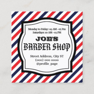 barbershop strepen vierkante visitekaartje