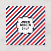  barbershop strepen vierkante visitekaartje (Achterkant)