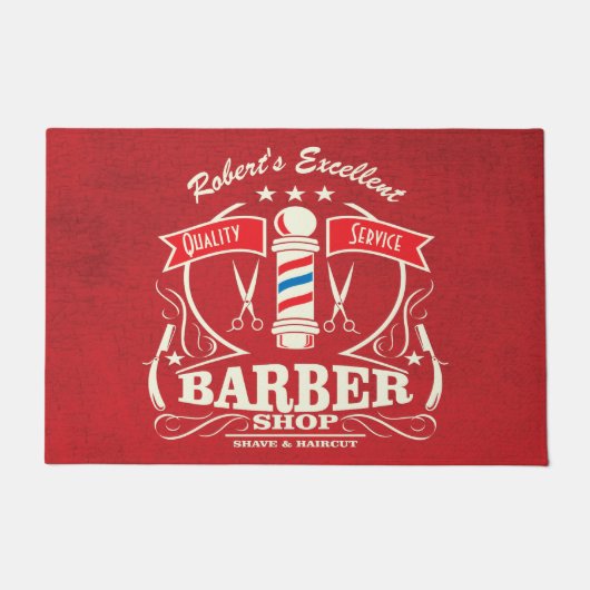 Barbershop stylist Barber Entrance Dep Rood Deurmat (Voorkant)