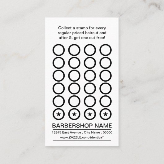 barbershop suikerschedel klantenkaartje (Achterkant)