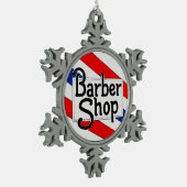 Barbershop Tin Sneeuwvlok Ornament (Links)