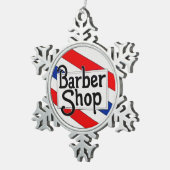 Barbershop Tin Sneeuwvlok Ornament (Rechts)