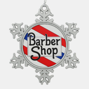 Barbershop Tin Sneeuwvlok Ornament