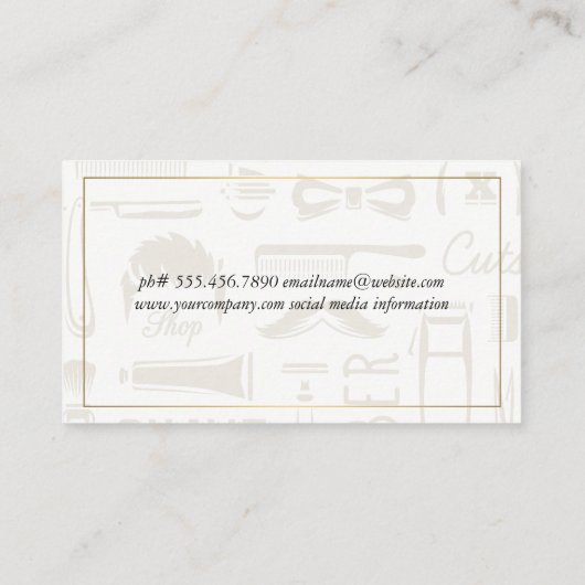 Barbershop Tools Achtergrond Visitekaartje (Achterkant)