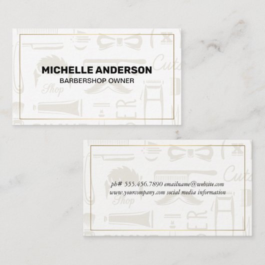 Barbershop Tools Achtergrond Visitekaartje (Voorkant / Achterkant)