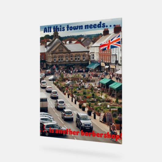 Barbershop Town Acryl Bord (Hoek)