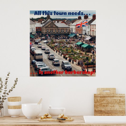 Barbershop Town Poster (Keuken)