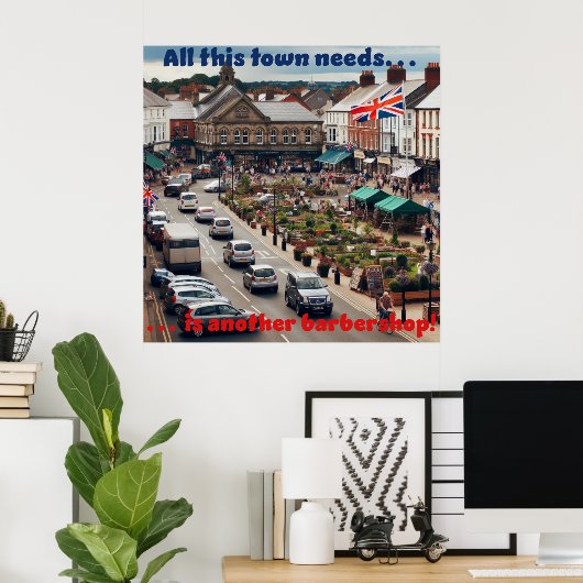Barbershop Town Poster (Thuiskantoor)