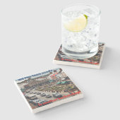 Barbershop Town Stenen Onderzetter (Zijkant)