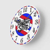 Barbershop Traditionele Stripes Ronde Klok (Hoek)
