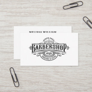  Barbershop Typografie & Lijst Aangepaste tekst Visitekaartje