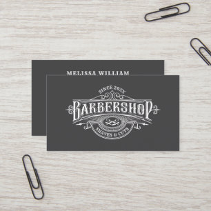  Barbershop Typografie & Lijst Aangepaste tekst Visitekaartje