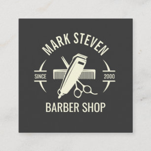 Barbershop Vintage Grijs Haar stijlvol Vierkante Visitekaartje