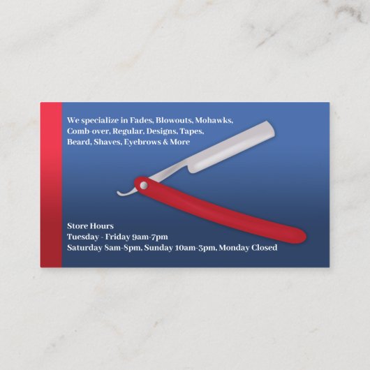 Barbershop Visitekaartje (Achterkant)