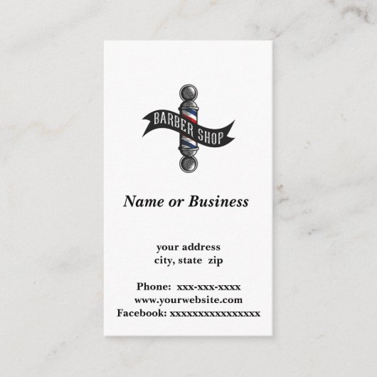Barbershop Visitekaartje (Voorkant)