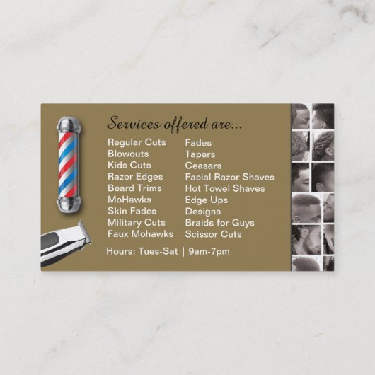 Barbershop Visitekaartje-Barberpool, clippers com Visitekaartje (Achterkant)