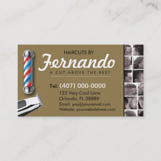 Barbershop Visitekaartje-Barberpool, clippers com Visitekaartje (Voorkant)