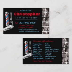 Barbershop Visitekaartje-Barberpool, clippers com Visitekaartje