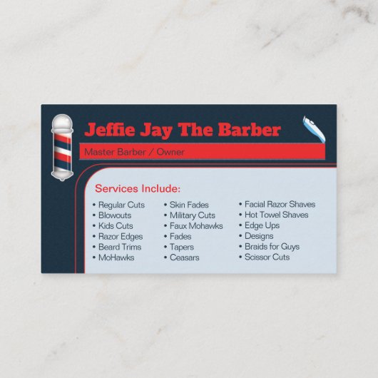 Barbershop Visitekaartje (Sjabloon Barber) (Achterkant)