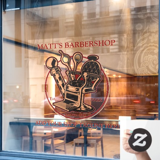  Barbershop-voorzijde aanpassen Raamsticker (Cafe Raam)