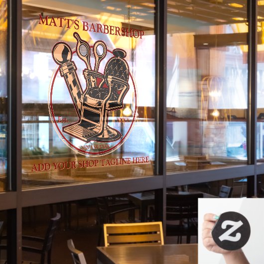  Barbershop-voorzijde aanpassen Raamsticker (Restaurant Raam)