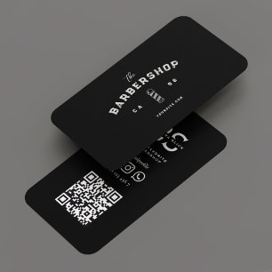 Barbershop Zwart Grijs Pool Barber  Visitekaartje